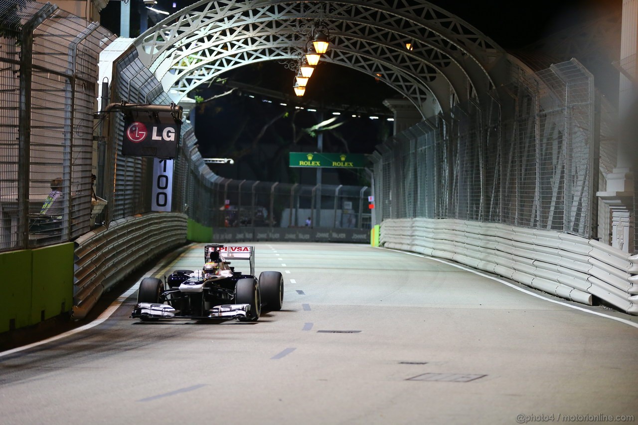 GP SINGAPORE, 20.09.2013- Prove Libere 2: Pastor Maldonado (VEN) Williams F1 Team FW35 