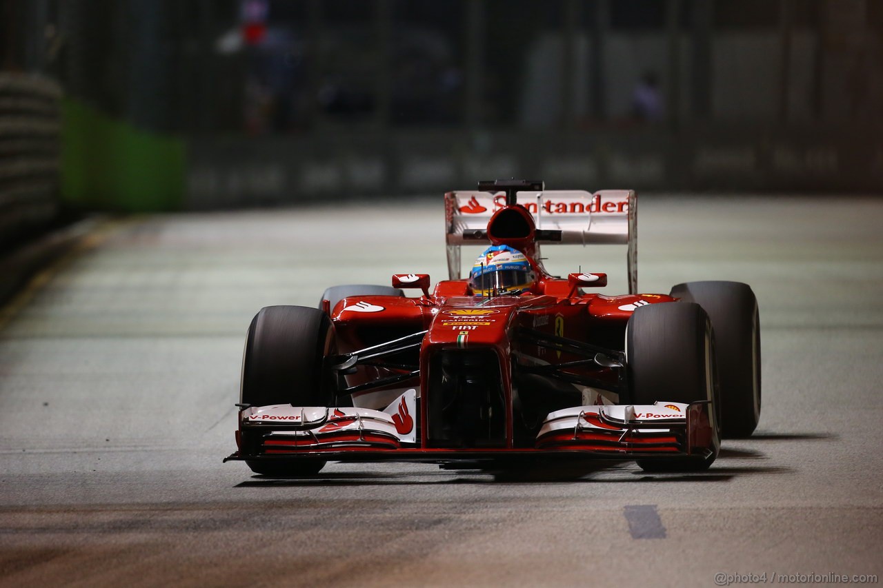 GP SINGAPORE, 20.09.2013- Prove Libere 2: Fernando Alonso (ESP) Ferrari F138 