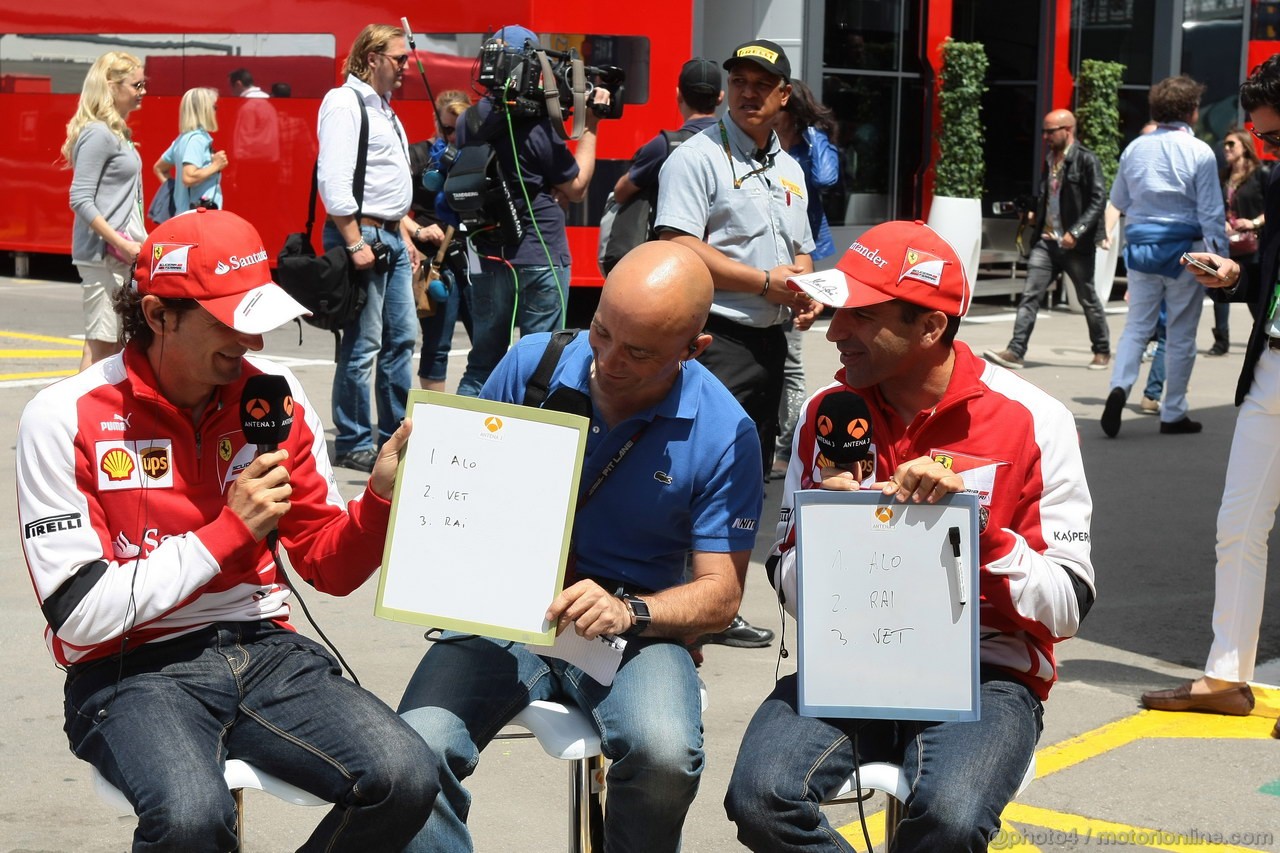 GP SPAGNA, 12.05.2013- Pedro de La Rosa (ESP), Test Driver Ferrari e Marc Gene (ESP), Test Driver Ferrari 