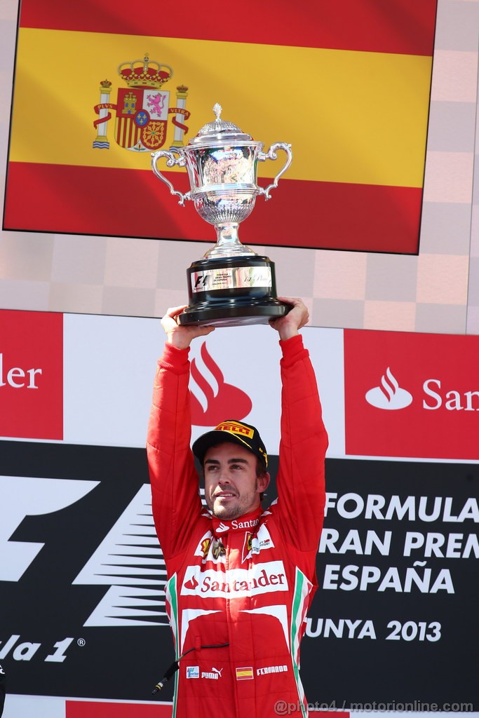GP SPAGNA, 12.05.2013-  Gara, Fernando Alonso (ESP) Ferrari F138vincitore 