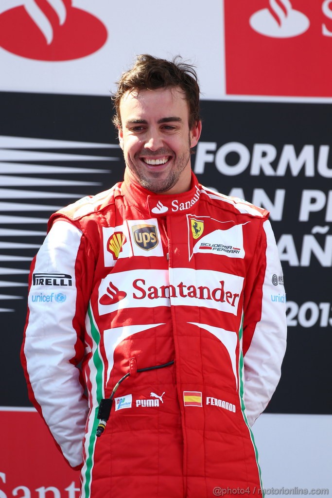 GP SPAGNA, 12.05.2013-  Gara, Fernando Alonso (ESP) Ferrari F138 vincitore