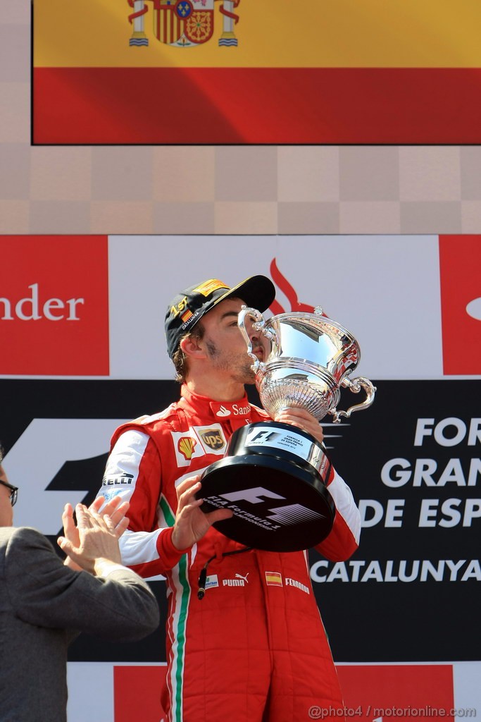 GP SPAGNA, 12.05.2013-  Gara, Fernando Alonso (ESP) Ferrari F138 vincitore 