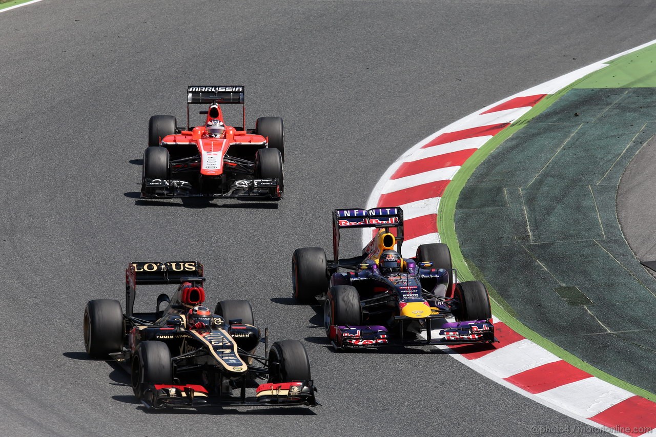 GP SPAGNA, 12.05.2013-  Gara, Kimi Raikkonen (FIN) Lotus F1 Team E21 e Sebastian Vettel (GER) Red Bull Racing RB9 