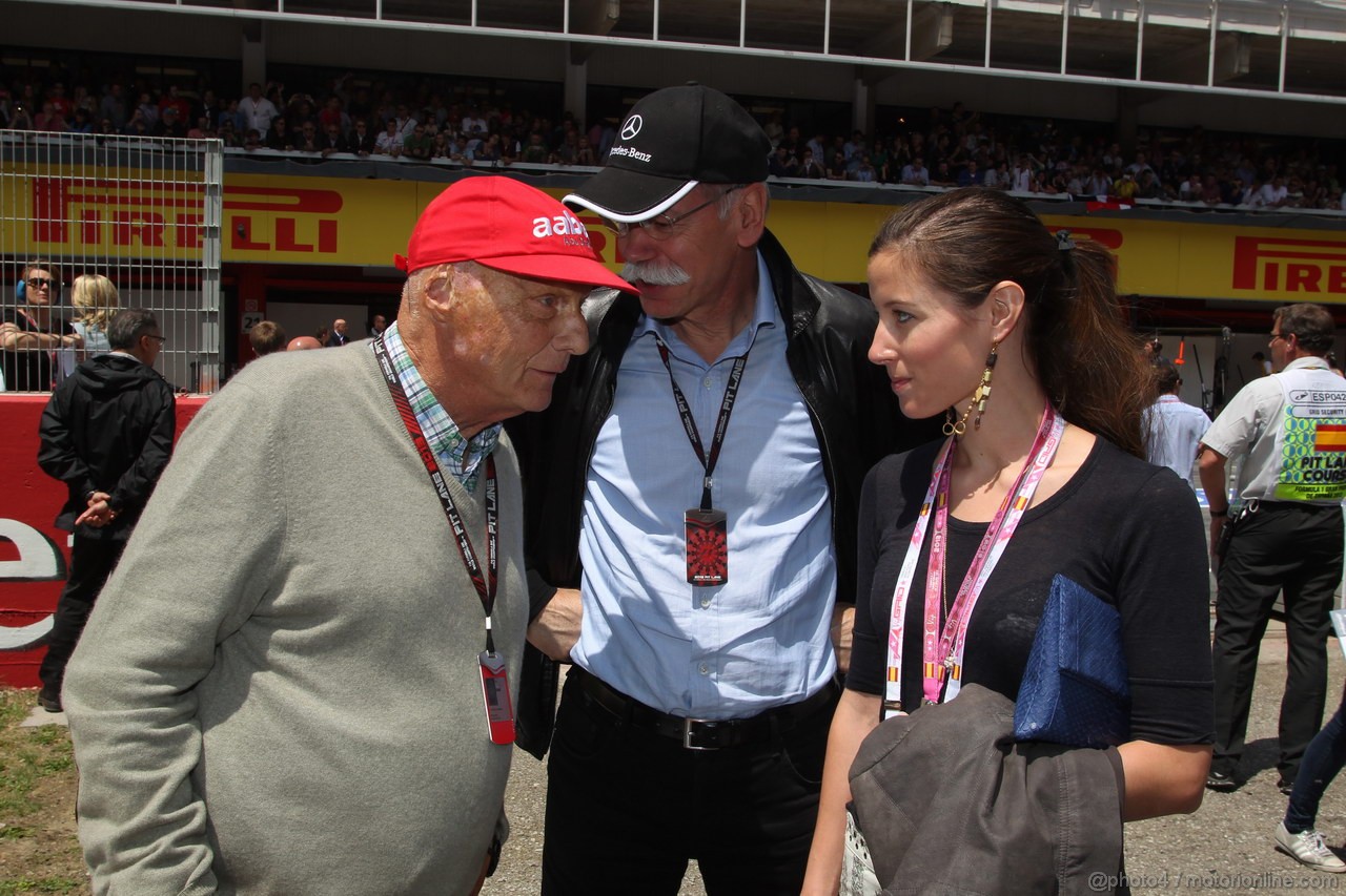 GP SPAGNA, 12.05.2013-Gara, (L-D) Nikki Lauda (AU), Mercedes e Dr. Dieter Zetsche, Chairman of Daimler 