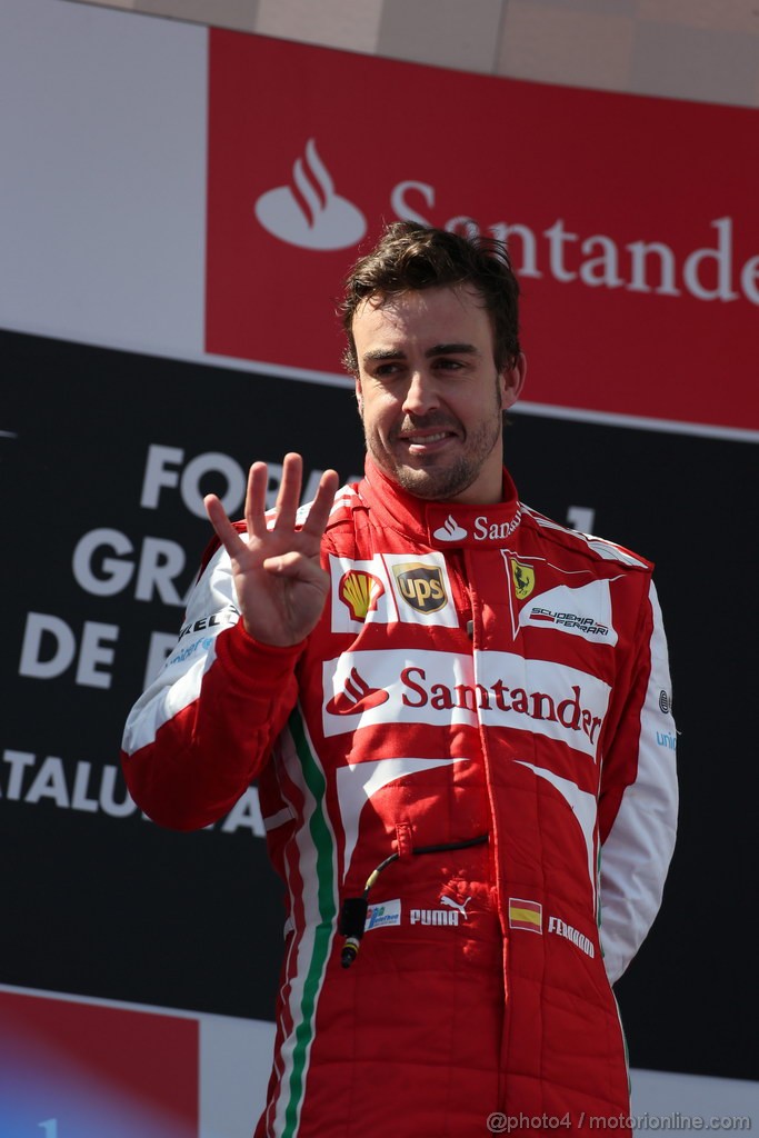 GP SPAGNA, 12.05.2013-Gara, Fernando Alonso (ESP) Ferrari F138 vincitore