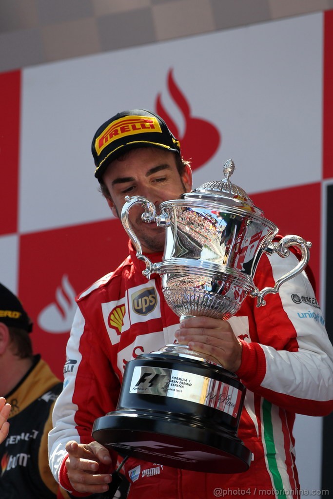 GP SPAGNA, 12.05.2013-Gara, Fernando Alonso (ESP) Ferrari F138 vincitore 