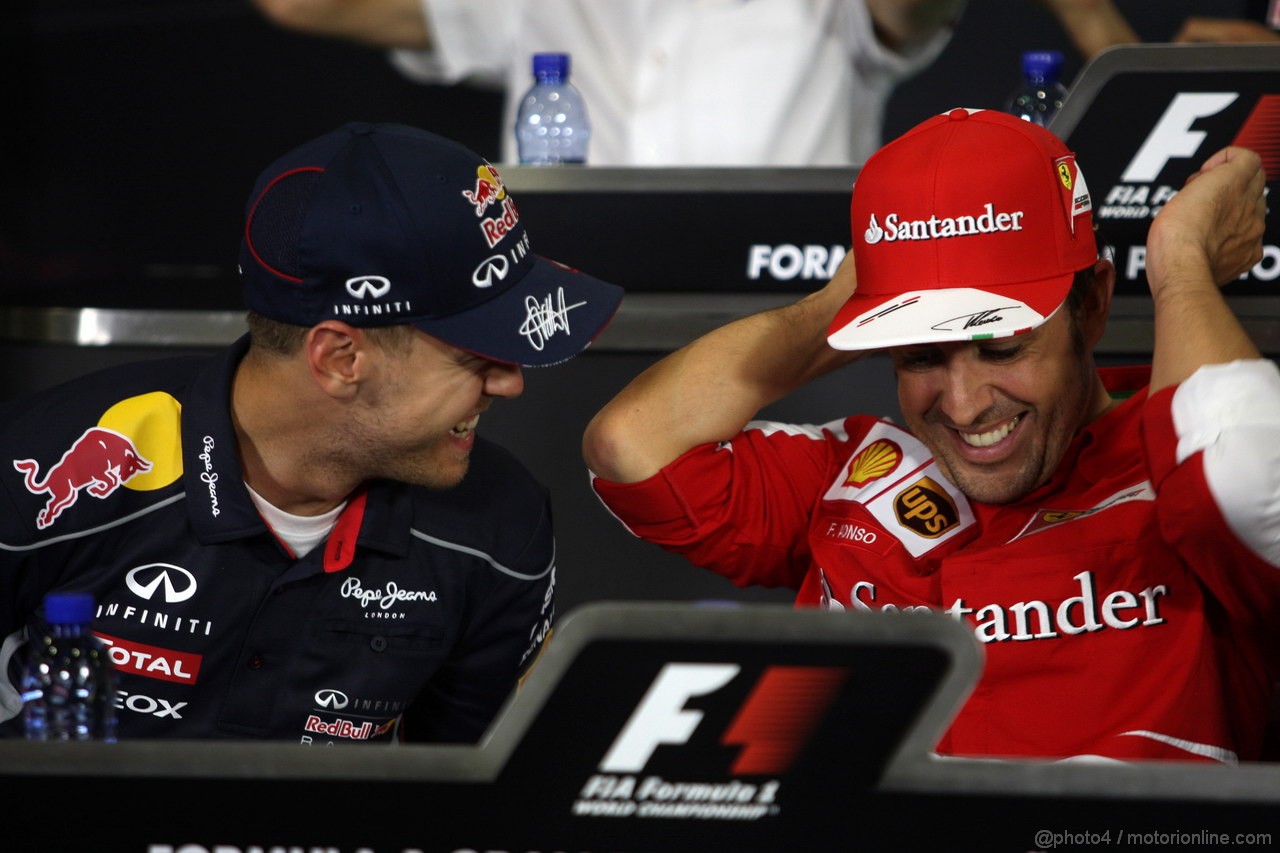 GP SPAGNA, 09.05.2013- Conferenza Stampa, Sebastian Vettel (GER) Red Bull Racing RB9 e Fernando Alonso (ESP) Ferrari F138 