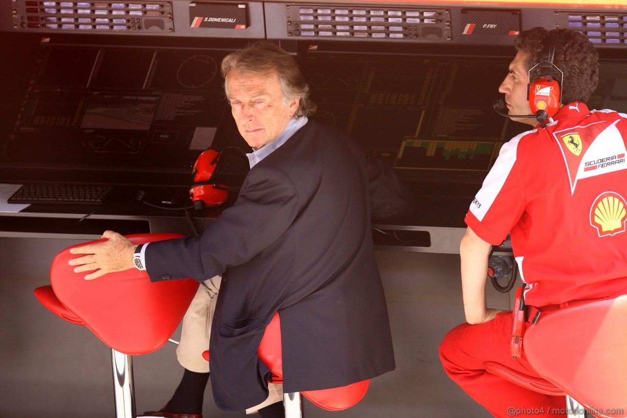 GP SPAGNA, 11.05.2013- Qualifiche, Luca Cordero di Montezemolo (ITA), President Ferrari  e Andrea Stella (ITA) Ferrari race Engineer 