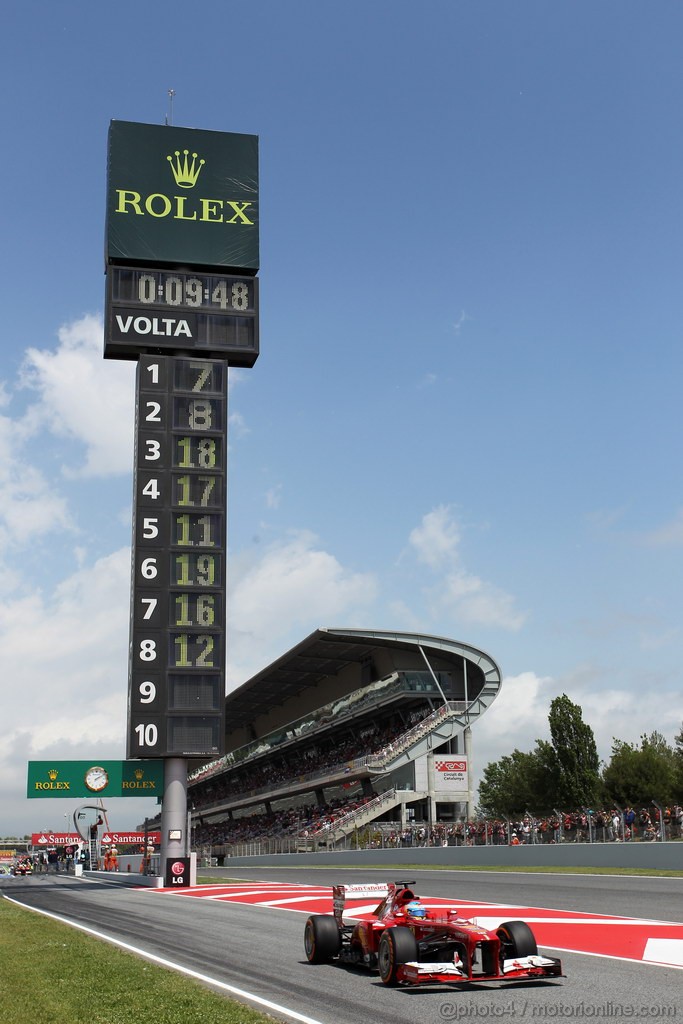 GP SPAGNA, 11.05.2013- Qualifiche, Fernando Alonso (ESP) Ferrari F138 