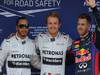 GP SPAGNA, 11.05.2013- Qualifiche, secondo Lewis Hamilton (GBR) Mercedes AMG F1 W04, Nico Rosberg (GER) Mercedes AMG F1 W04 pole position e terzo Sebastian Vettel (GER) Red Bull Racing RB9 