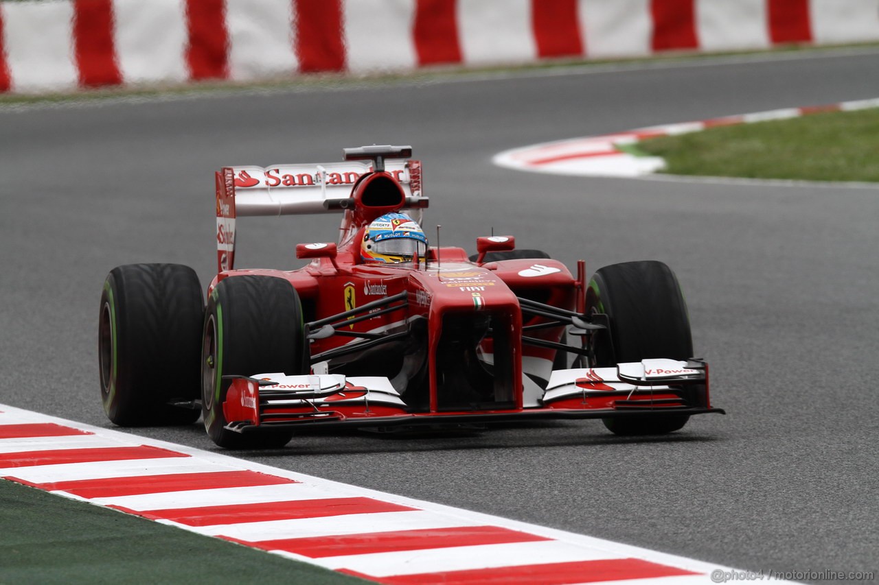 GP SPAGNA, 10.05.2013- Prove Libere 1, Fernando Alonso (ESP) Ferrari F138 