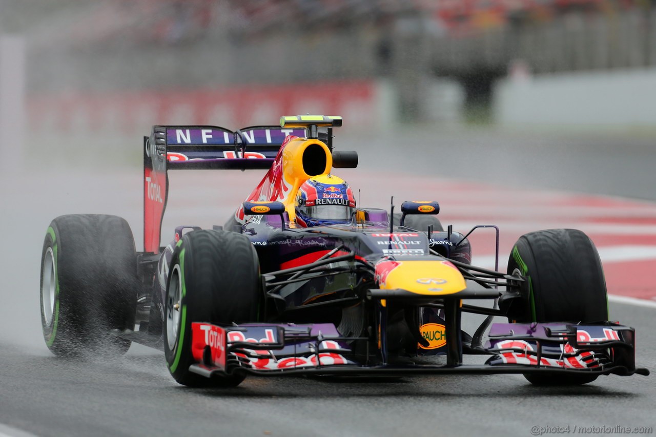 GP SPAGNA, 10.05.2013- Prove Libere 1, Mark Webber (AUS) Red Bull Racing RB9