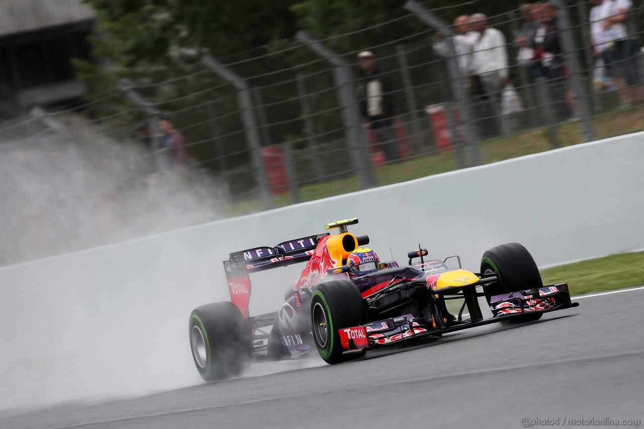 GP SPAGNA, 10.05.2013- Prove Libere 1, Mark Webber (AUS) Red Bull Racing RB9 