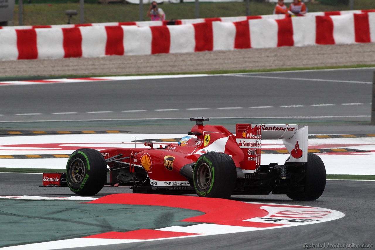 GP SPAGNA, 10.05.2013- Prove Libere 1, Fernando Alonso (ESP) Ferrari F138