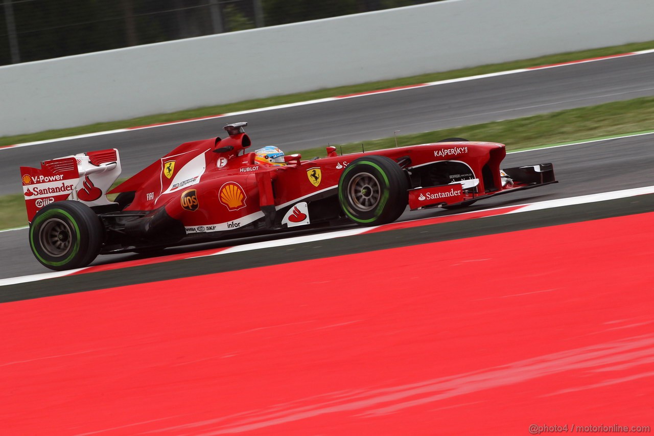 GP SPAGNA, 10.05.2013- Prove Libere 1, Fernando Alonso (ESP) Ferrari F138 