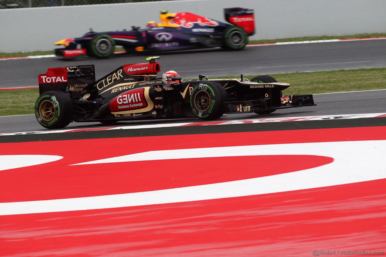 GP SPAGNA, 10.05.2013- Prove Libere 1, Romain Grosjean (FRA) Lotus F1 Team E21 davanti a Felipe Massa (BRA) Ferrari F138