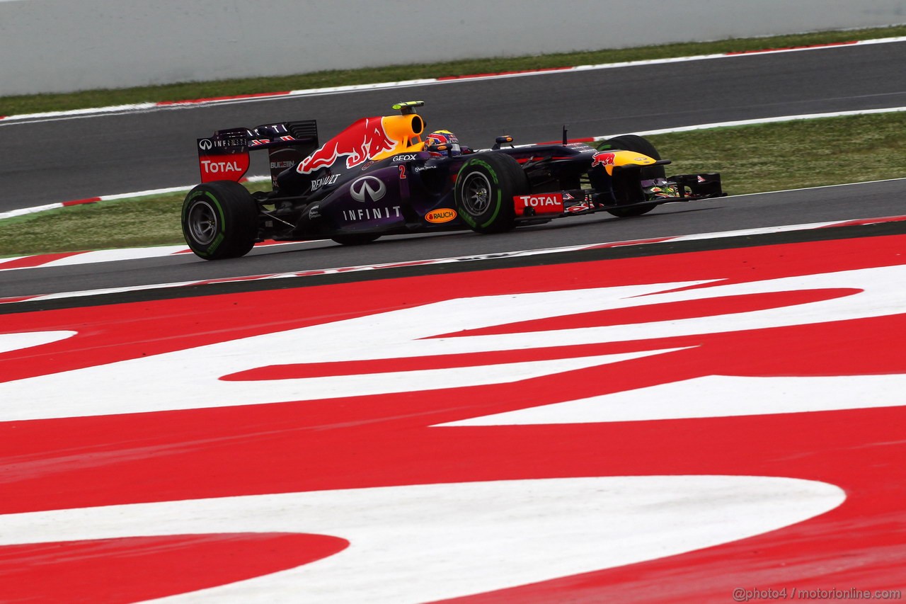 GP SPAGNA, 10.05.2013- Prove Libere 1, Mark Webber (AUS) Red Bull Racing RB9