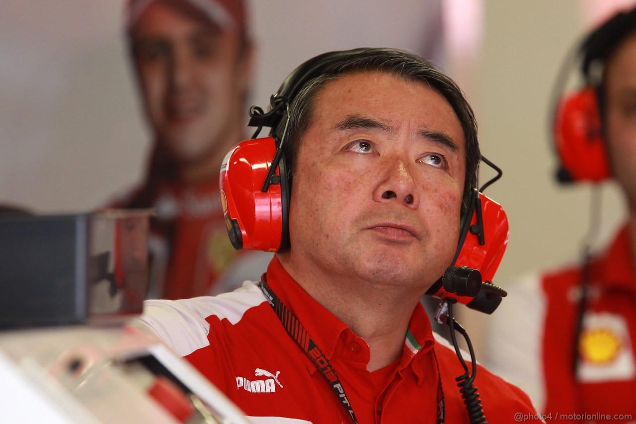GP SPAGNA, 10.05.2013- Prove Libere 1, Hirohide Hamashima (JPN), Ferrari Tyre Engineer 