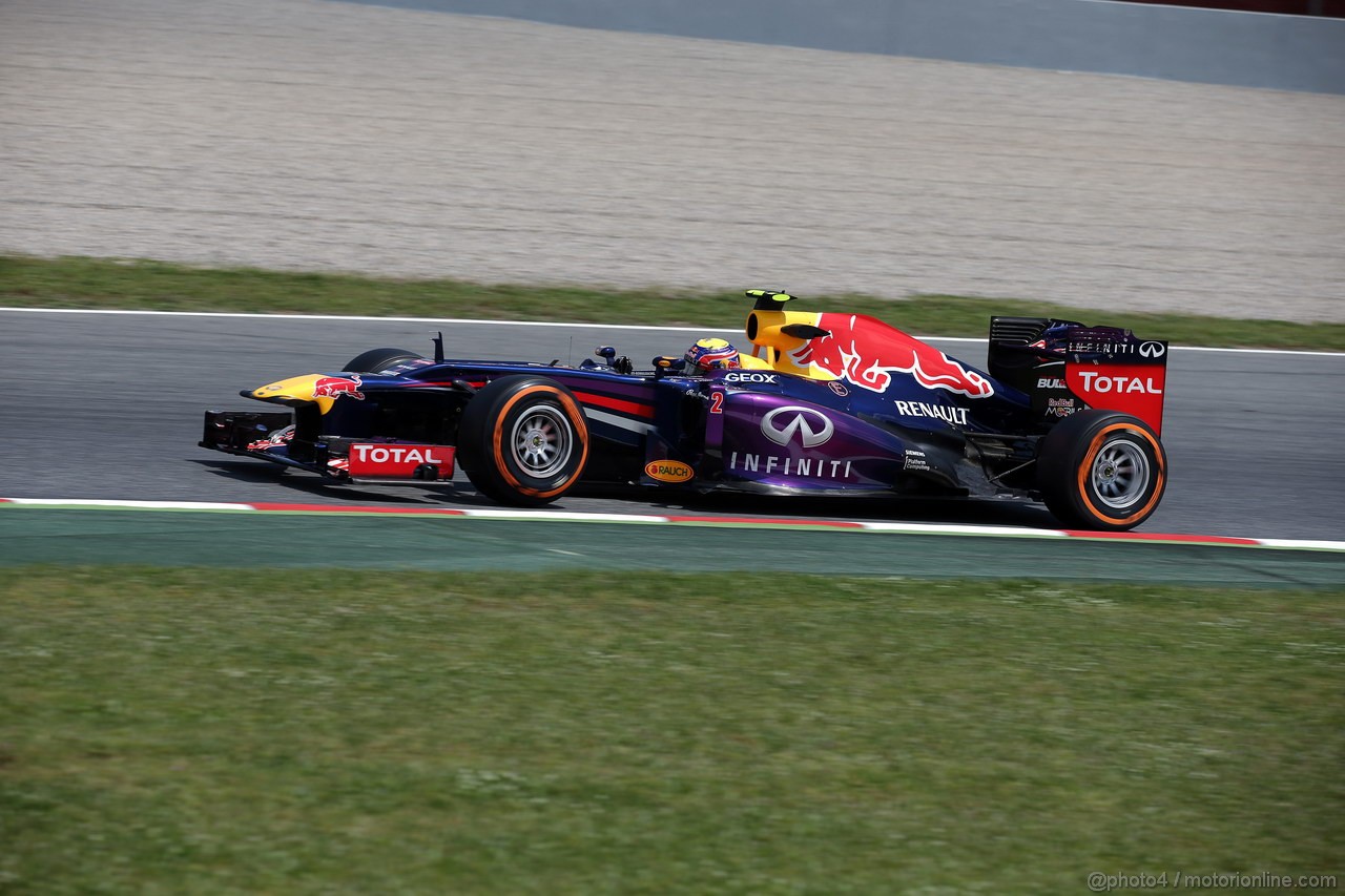 GP SPAGNA, 10.05.2013- Prove Libere 2, Mark Webber (AUS) Red Bull Racing RB9 