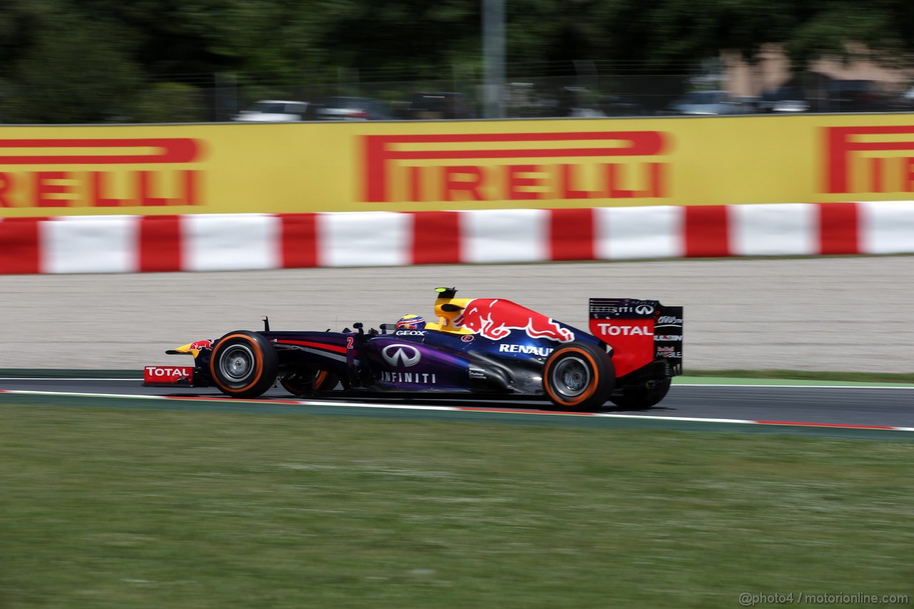 GP SPAGNA, 10.05.2013- Prove Libere 2, Mark Webber (AUS) Red Bull Racing RB9 