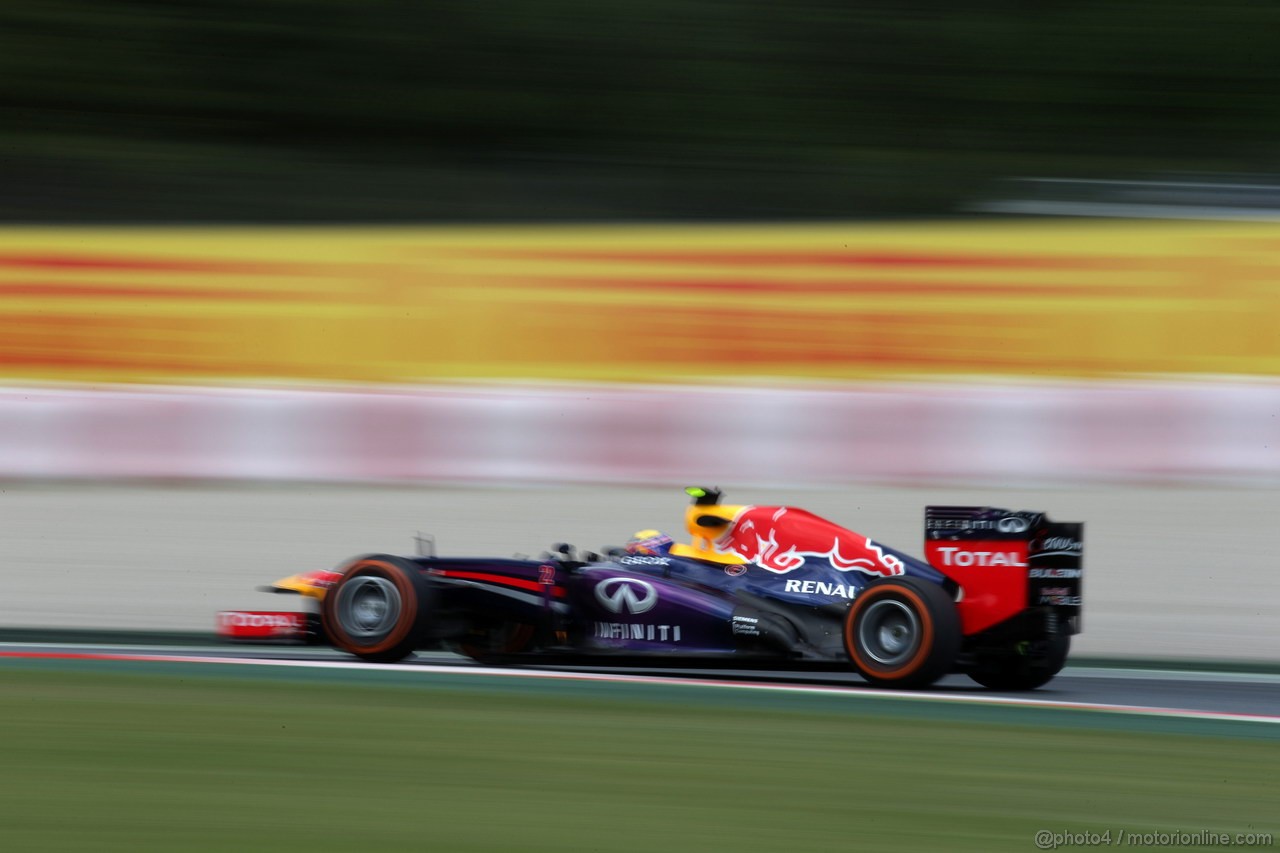 GP SPAGNA, 10.05.2013- Prove Libere 2, Mark Webber (AUS) Red Bull Racing RB9 