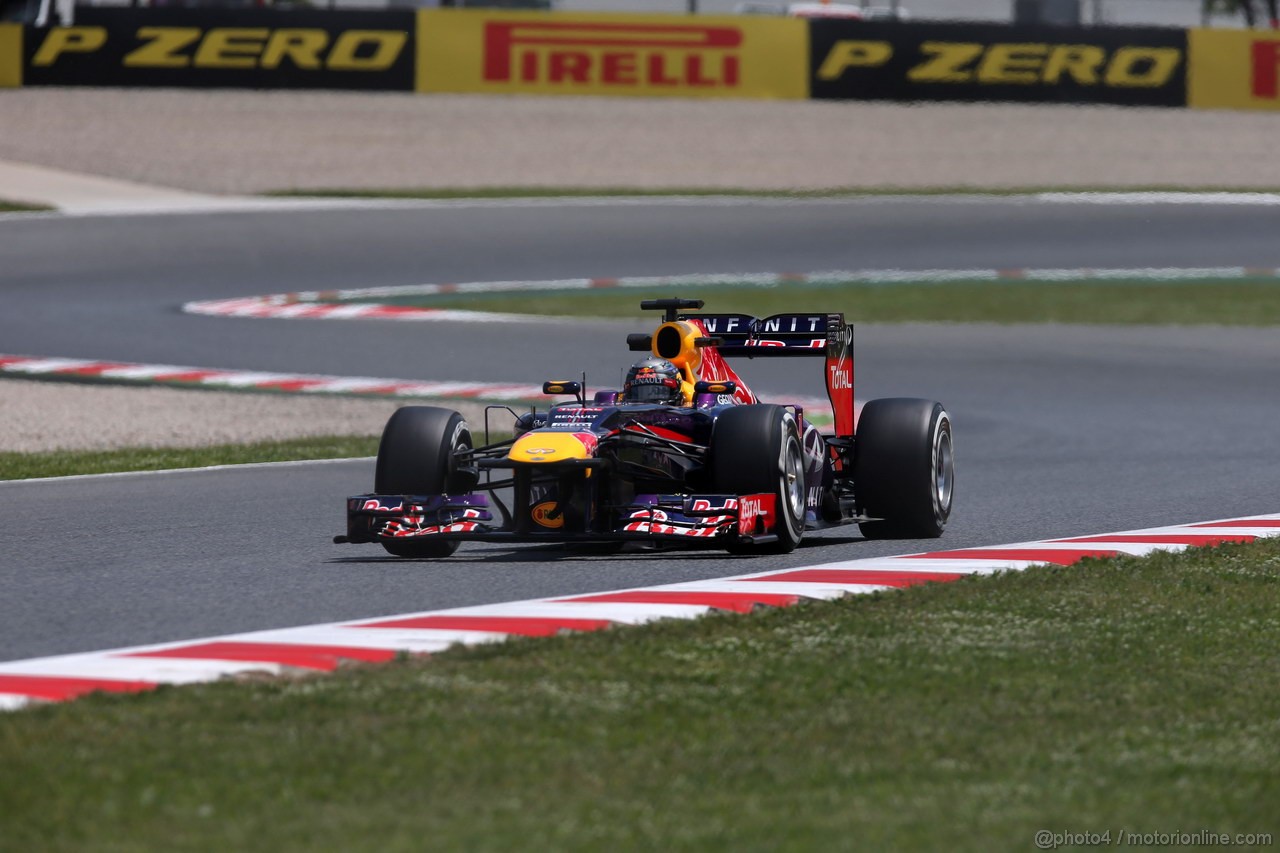 GP SPAGNA, 10.05.2013- Prove Libere 2, Sebastian Vettel (GER) Red Bull Racing RB9 
