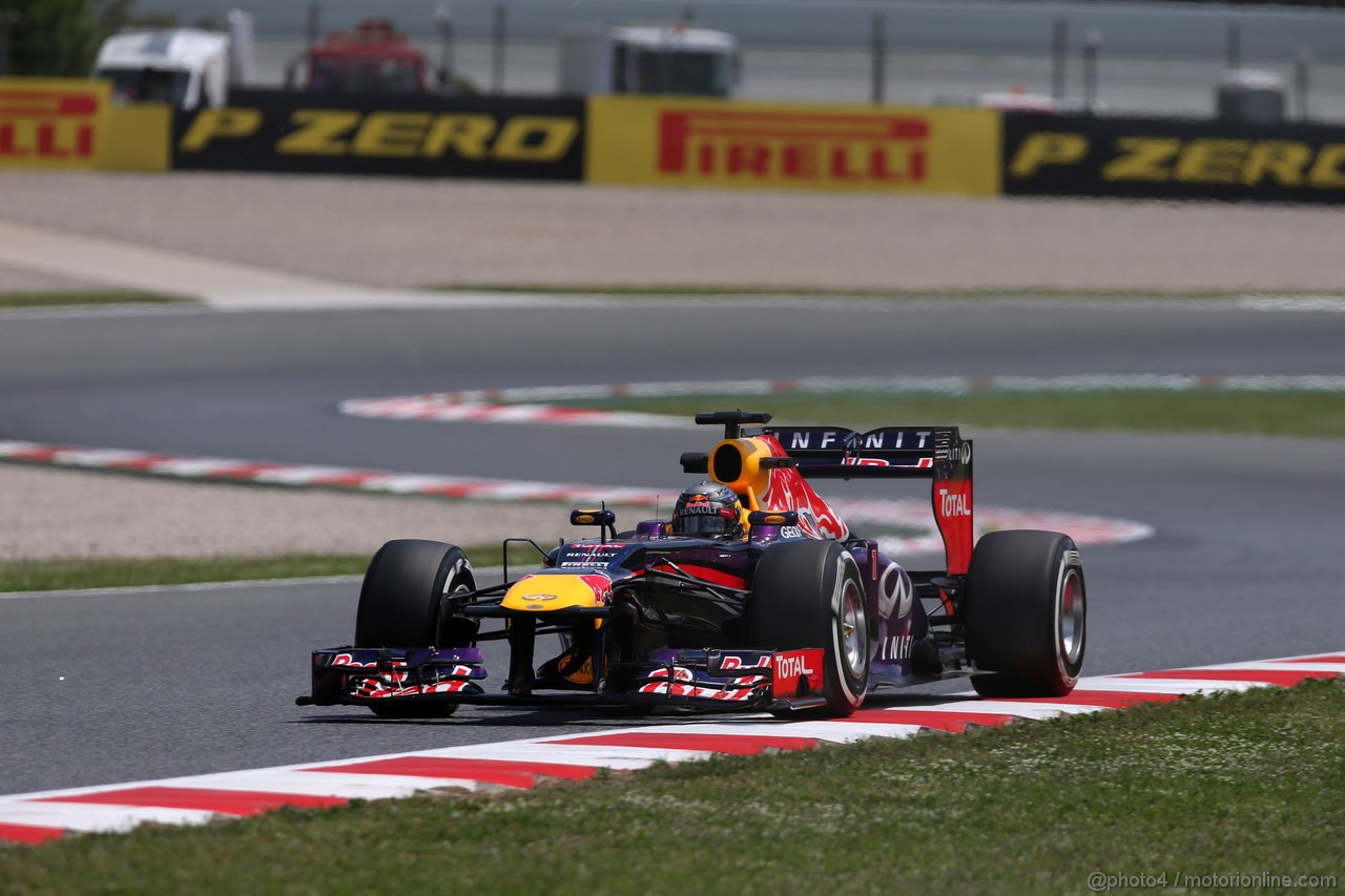 GP SPAGNA, 10.05.2013- Prove Libere 2, Sebastian Vettel (GER) Red Bull Racing RB9 