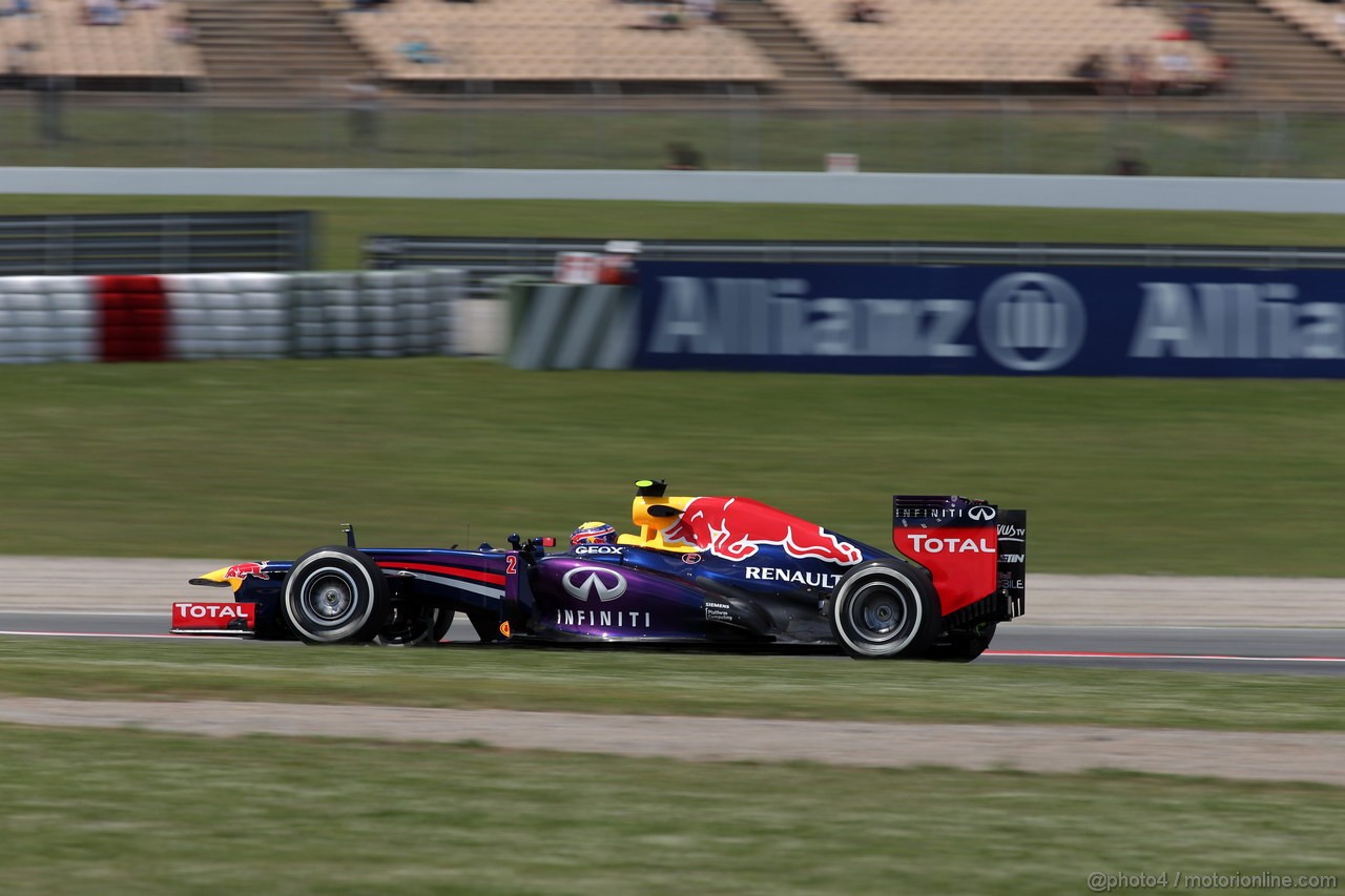 GP SPAGNA, 10.05.2013- Prove Libere 2, Mark Webber (AUS) Red Bull Racing RB9 