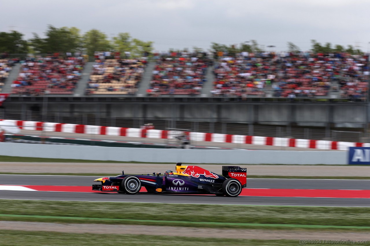 GP SPAGNA, 10.05.2013- Prove Libere 2, Sebastian Vettel (GER) Red Bull Racing RB9 