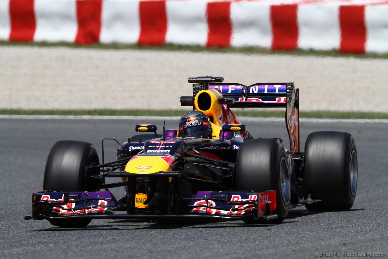 GP SPAGNA, 10.05.2013- Prove Libere 2, Sebastian Vettel (GER) Red Bull Racing RB9 