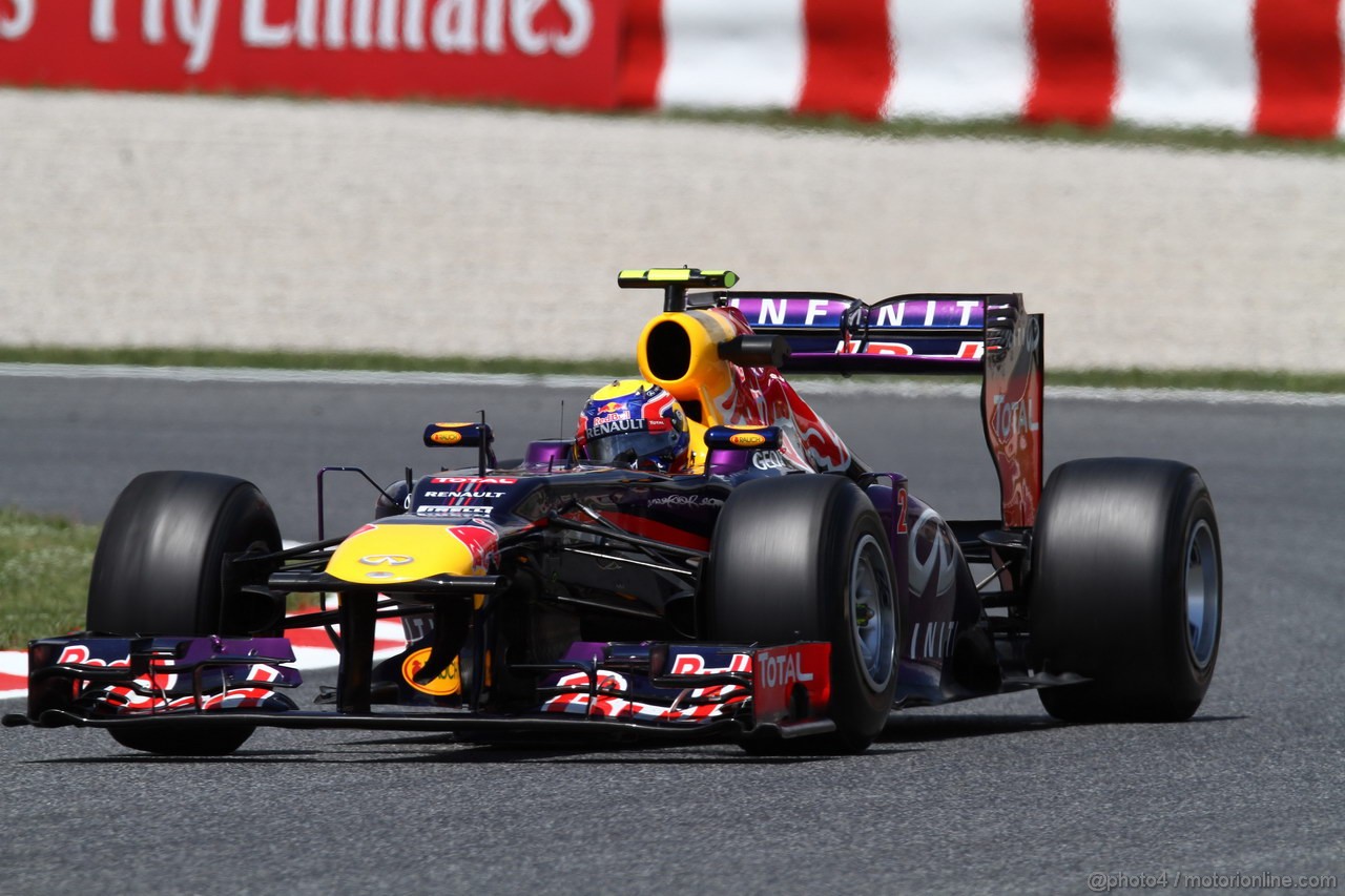 GP SPAGNA, 10.05.2013- Prove Libere 2, Mark Webber (AUS) Red Bull Racing RB9 