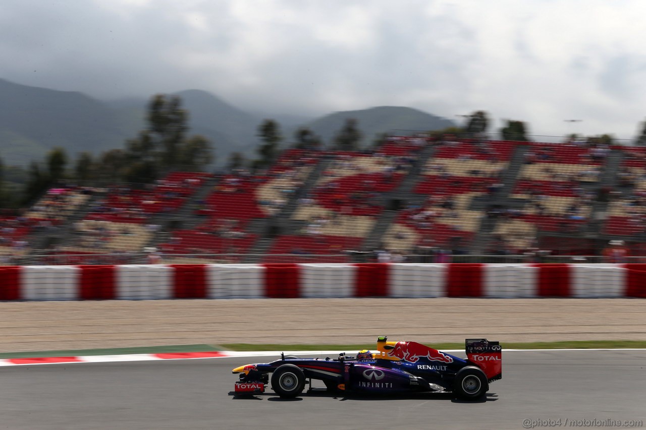 GP SPAGNA, 10.05.2013- Prove Libere 2, Mark Webber (AUS) Red Bull Racing RB9 