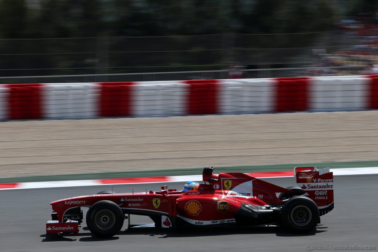 GP SPAGNA, 10.05.2013- Prove Libere 2, Fernando Alonso (ESP) Ferrari F138 