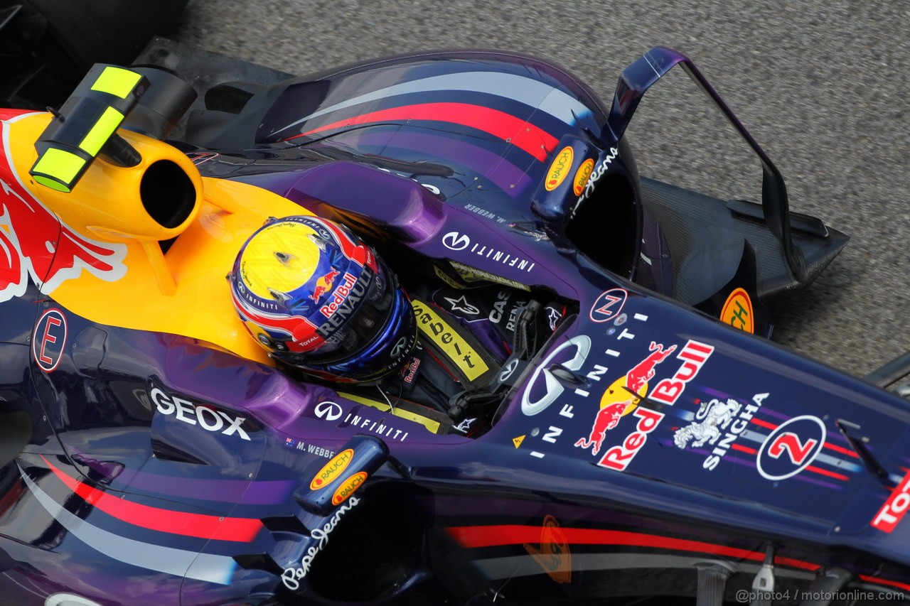 GP SPAGNA, 10.05.2013- Prove Libere 2, Mark Webber (AUS) Red Bull Racing RB9 