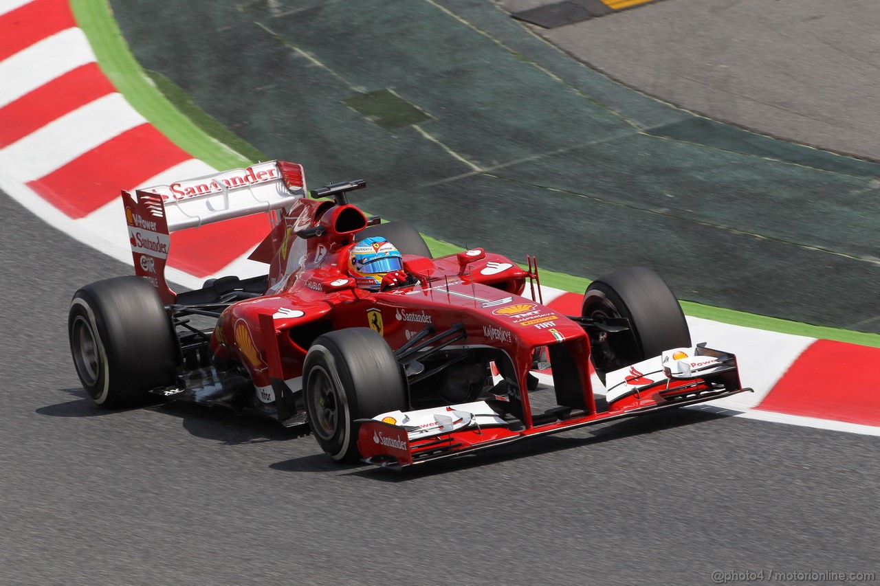 GP SPAGNA, 10.05.2013- Prove Libere 2, Fernando Alonso (ESP) Ferrari F138 