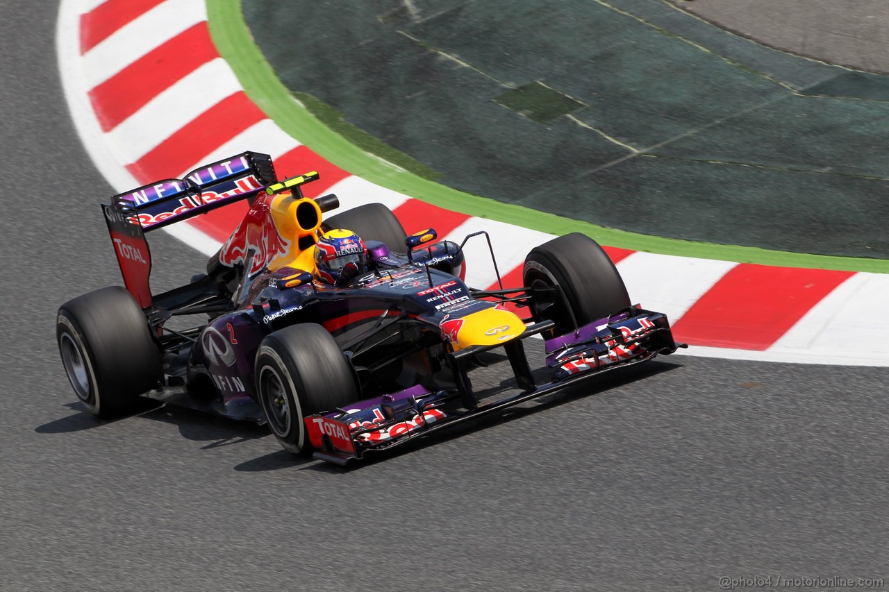 GP SPAGNA, 10.05.2013- Prove Libere 2, Mark Webber (AUS) Red Bull Racing RB9 