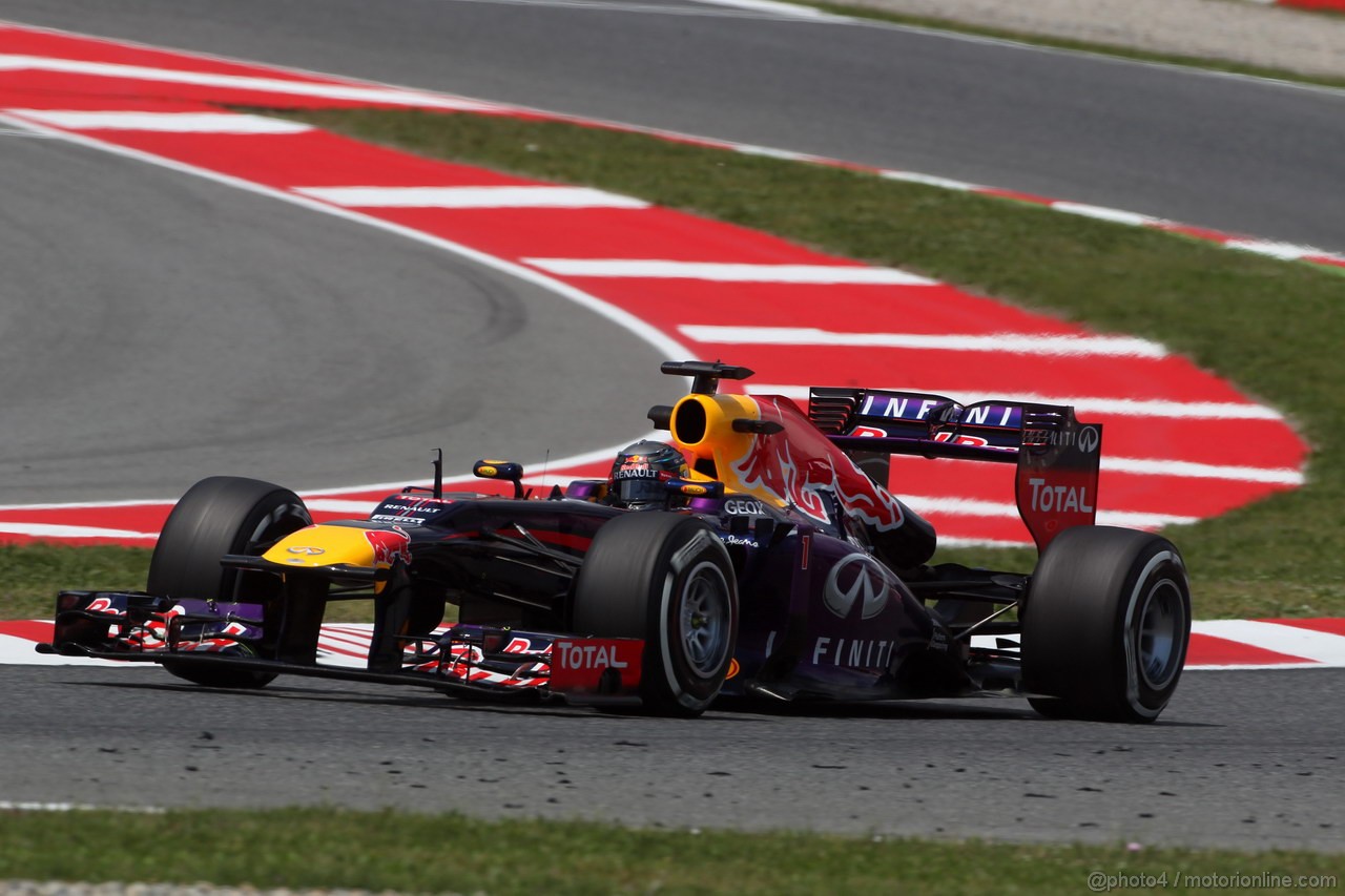 GP SPAGNA, 10.05.2013- Prove Libere 2, Sebastian Vettel (GER) Red Bull Racing RB9 