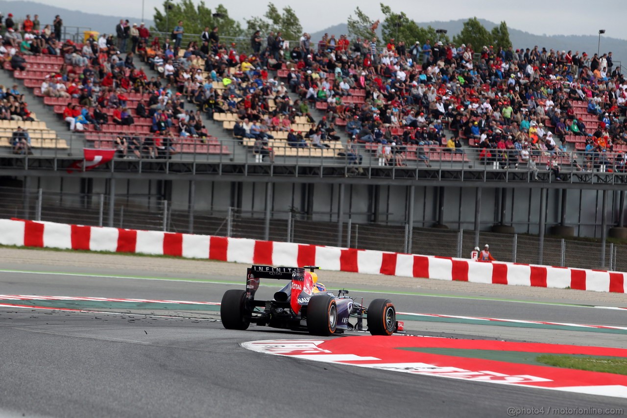 GP SPAGNA, 10.05.2013- Prove Libere 2, Mark Webber (AUS) Red Bull Racing RB9 