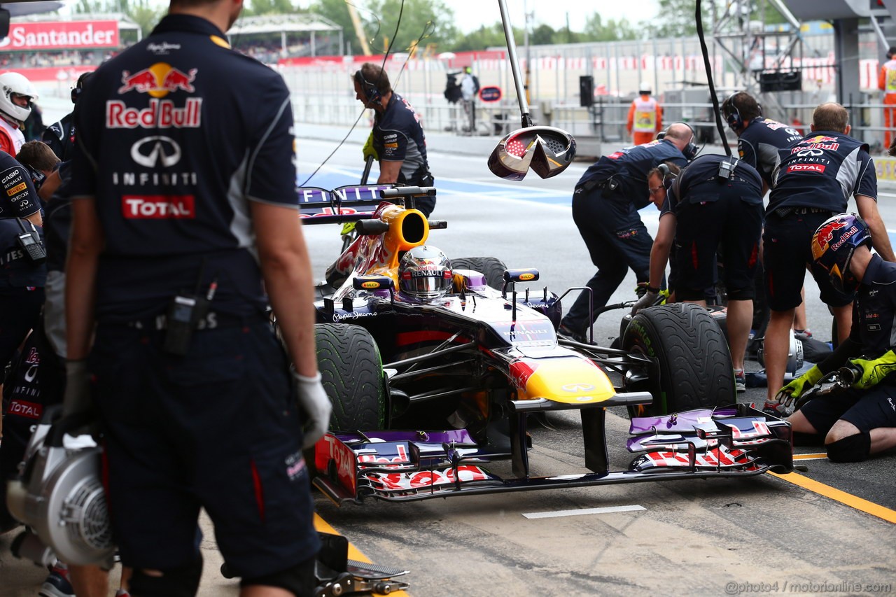 GP SPAGNA, 10.05.2013- Prove Libere 2, Sebastian Vettel (GER) Red Bull Racing RB9 