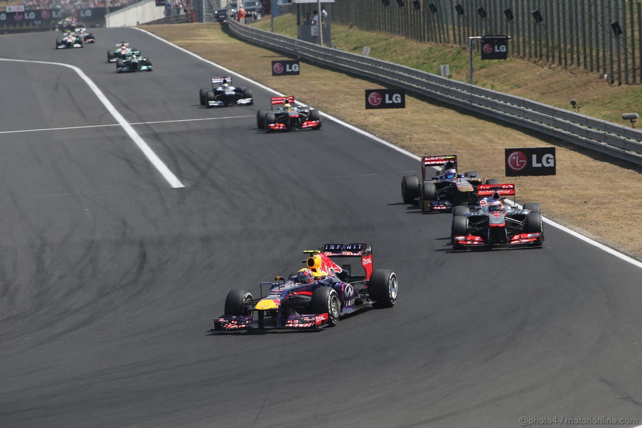 GP UNGHERIA, 28.07.2013- Gara, Mark Webber (AUS) Red Bull Racing RB9