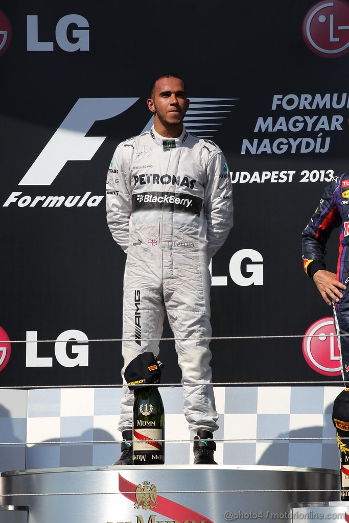 GP UNGHERIA, 28.07.2013- Podium, Lewis Hamilton (GBR) Mercedes AMG F1 W04