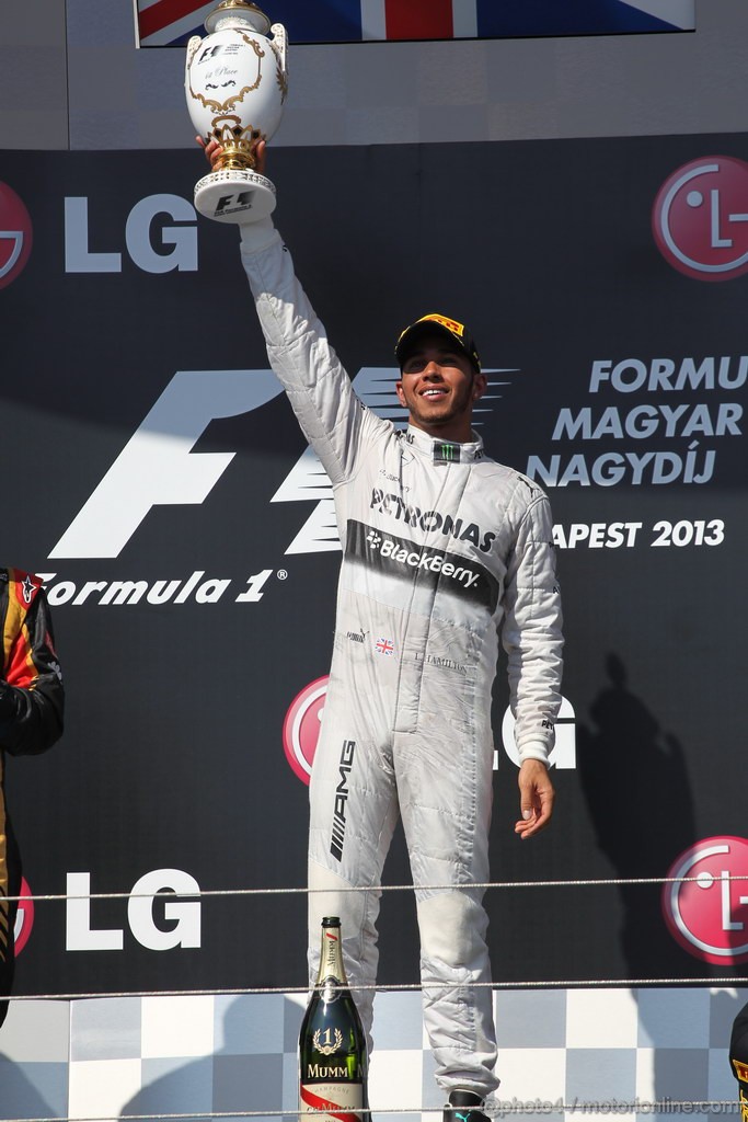 GP UNGHERIA, 28.07.2013- Podium, Lewis Hamilton (GBR) Mercedes AMG F1 W04