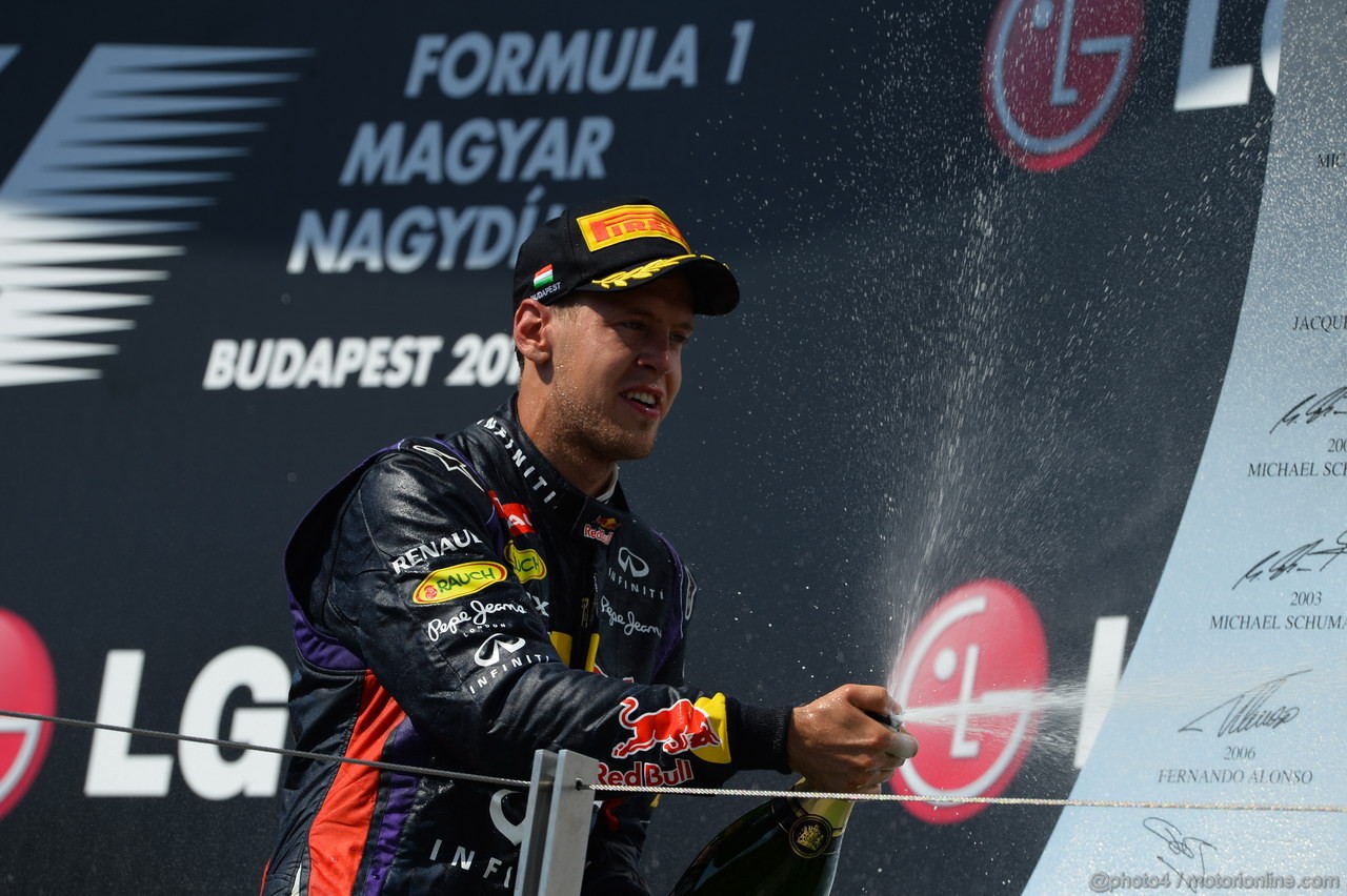 GP UNGHERIA, 28.07.2013- Podium: 2nd  Sebastian Vettel (GER) Red Bull Racing RB9