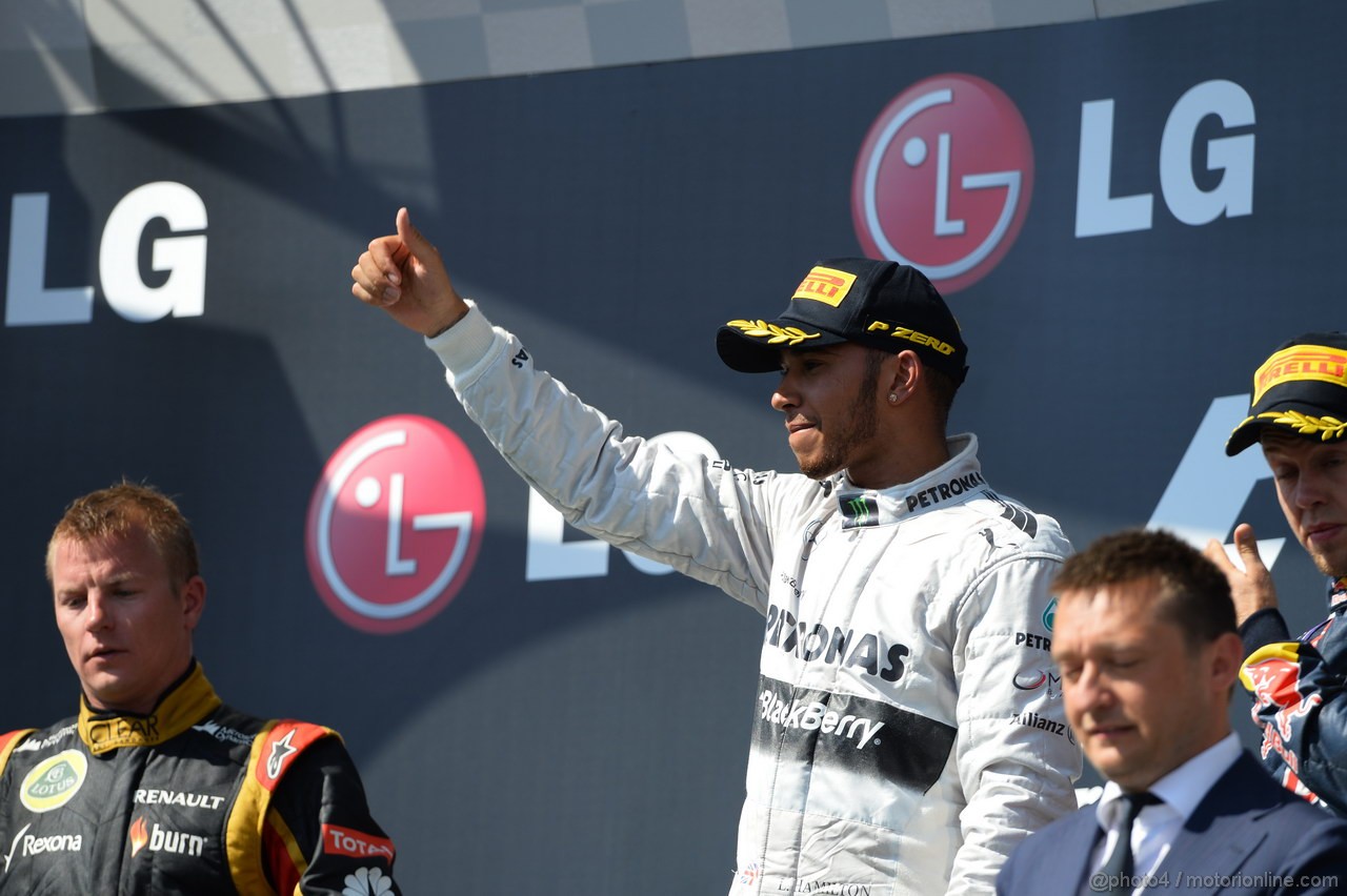 GP UNGHERIA, 28.07.2013-  Podium: winner Lewis Hamilton (GBR) Mercedes AMG F1 W04