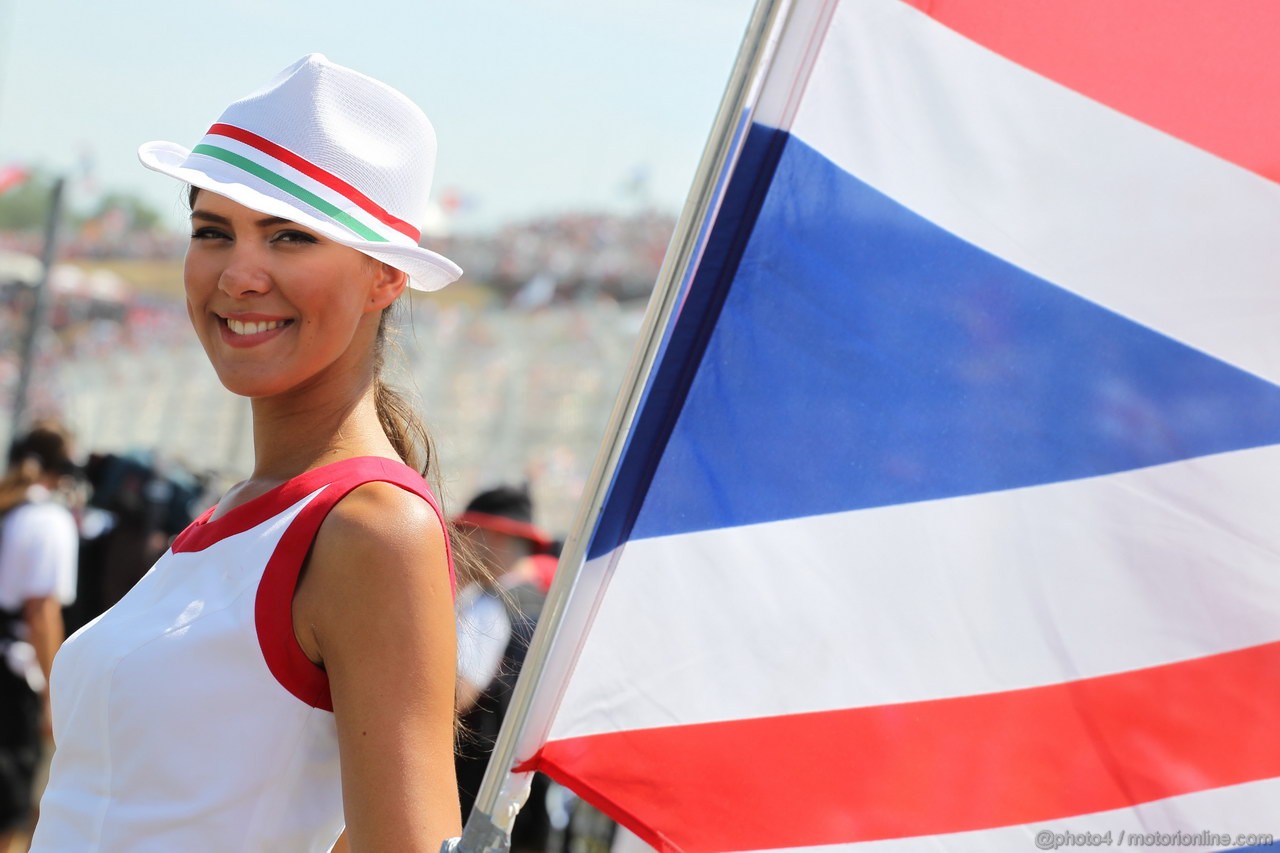 GP UNGHERIA, 28.07.2013- Gara, griglia: grid girl, pitbabess