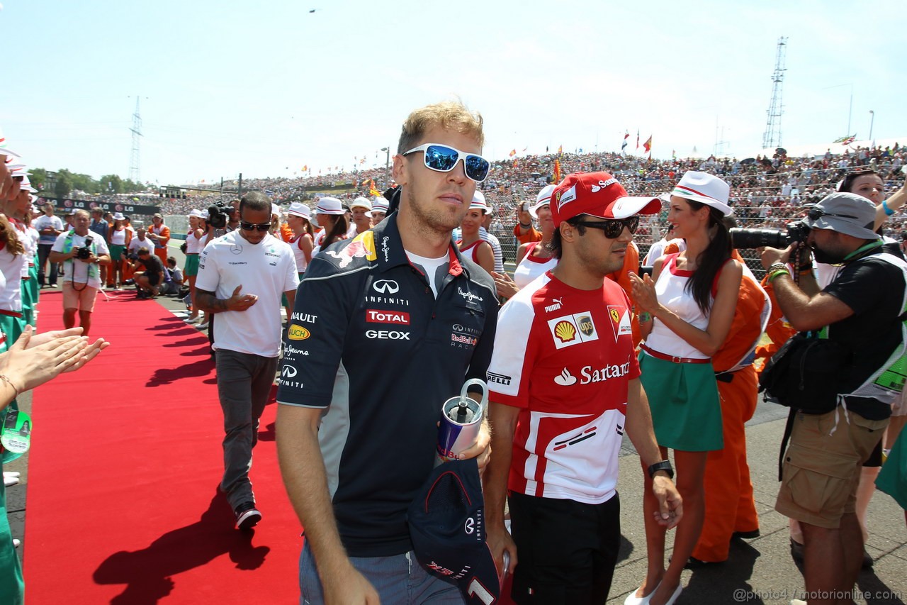 GP UNGHERIA, 28.07.2013- Driver Parade, Sebastian Vettel (GER) Red Bull Racing RB9