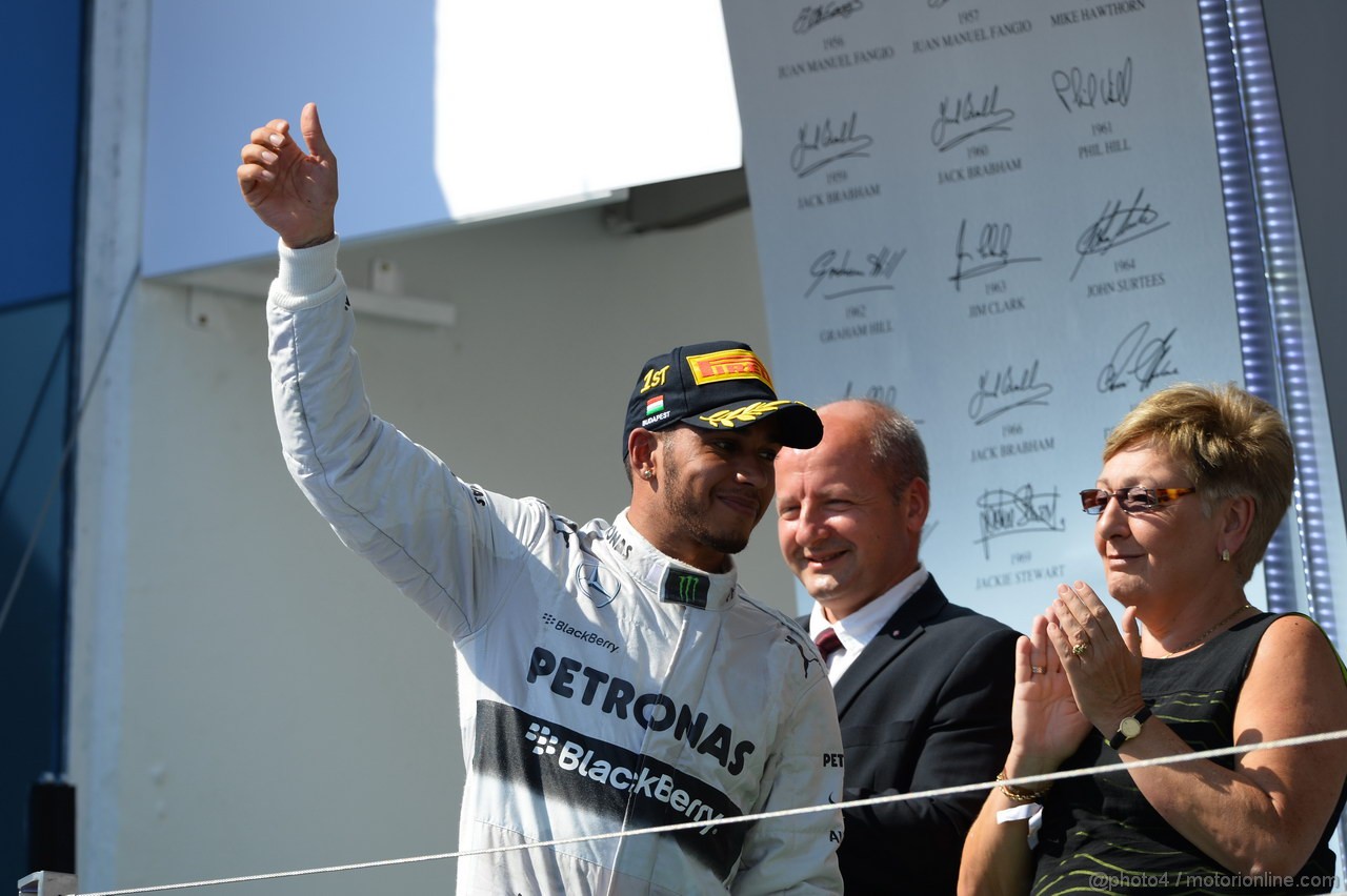 GP UNGHERIA, 28.07.2013-  Podium: winner Lewis Hamilton (GBR) Mercedes AMG F1 W04