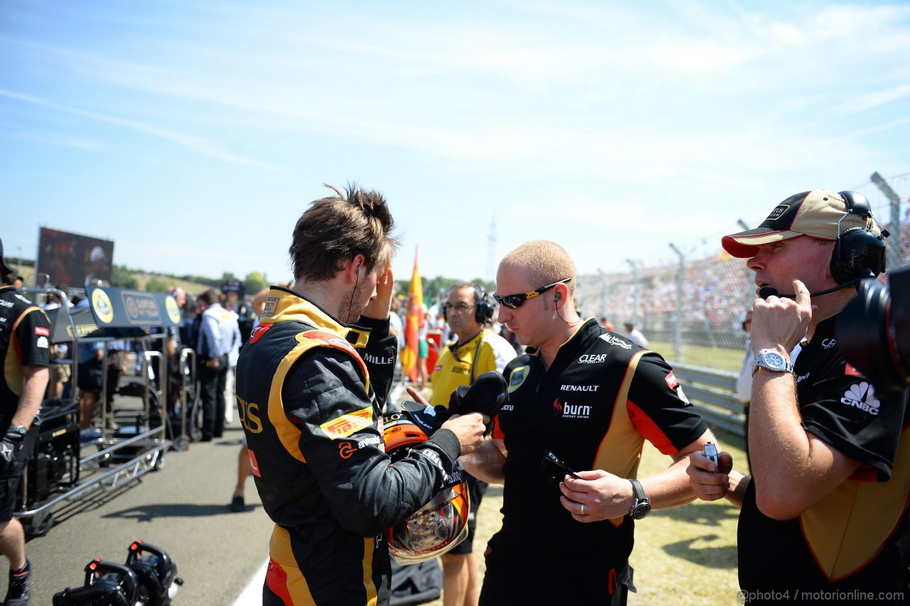 GP UNGHERIA, 28.07.2013- Gara, grid: Romain Grosjean (FRA) Lotus F1 Team E213