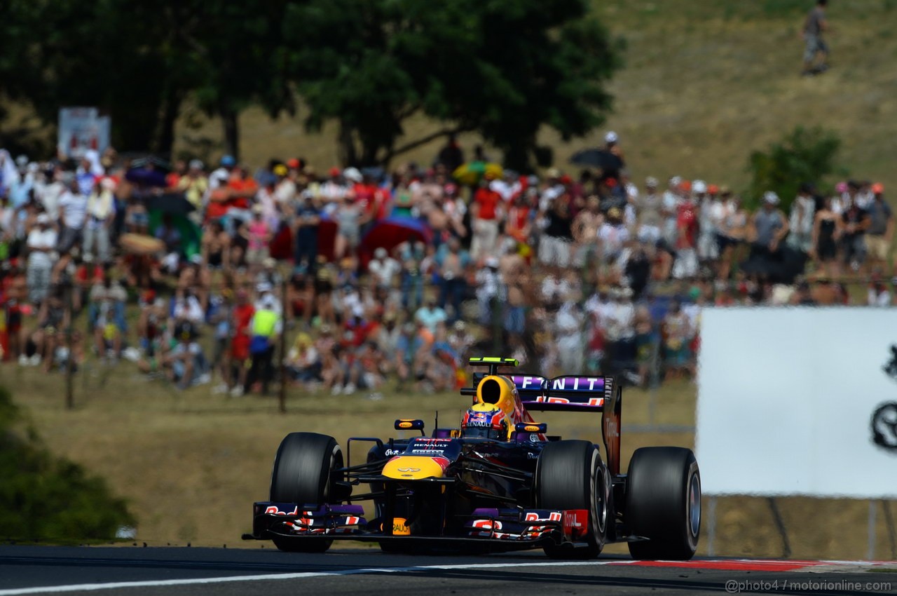 GP UNGHERIA, 28.07.2013- Gara, Mark Webber (AUS) Red Bull Racing RB9