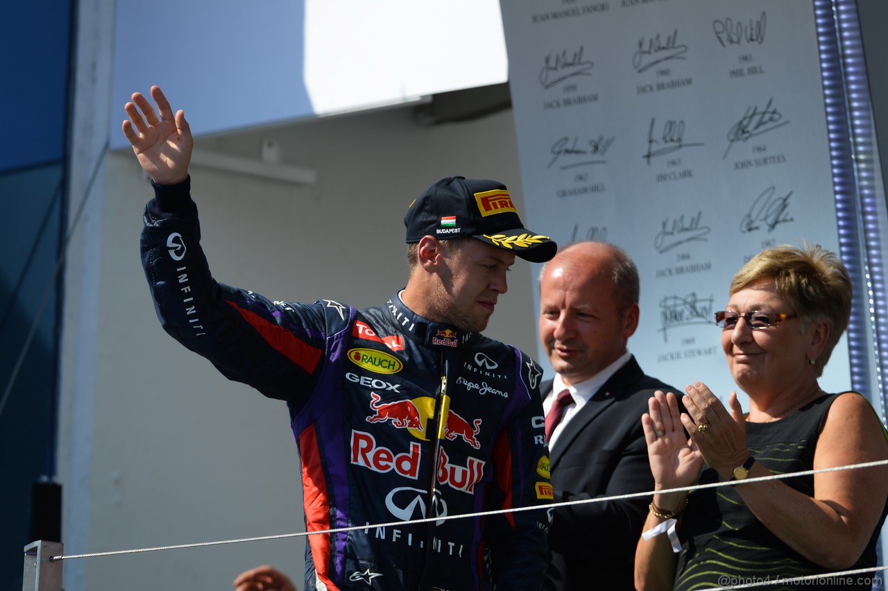 GP UNGHERIA, 28.07.2013- Podium: 2nd  Sebastian Vettel (GER) Red Bull Racing RB9